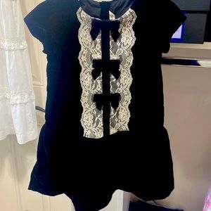 Black Velvet Dropwaist Dress